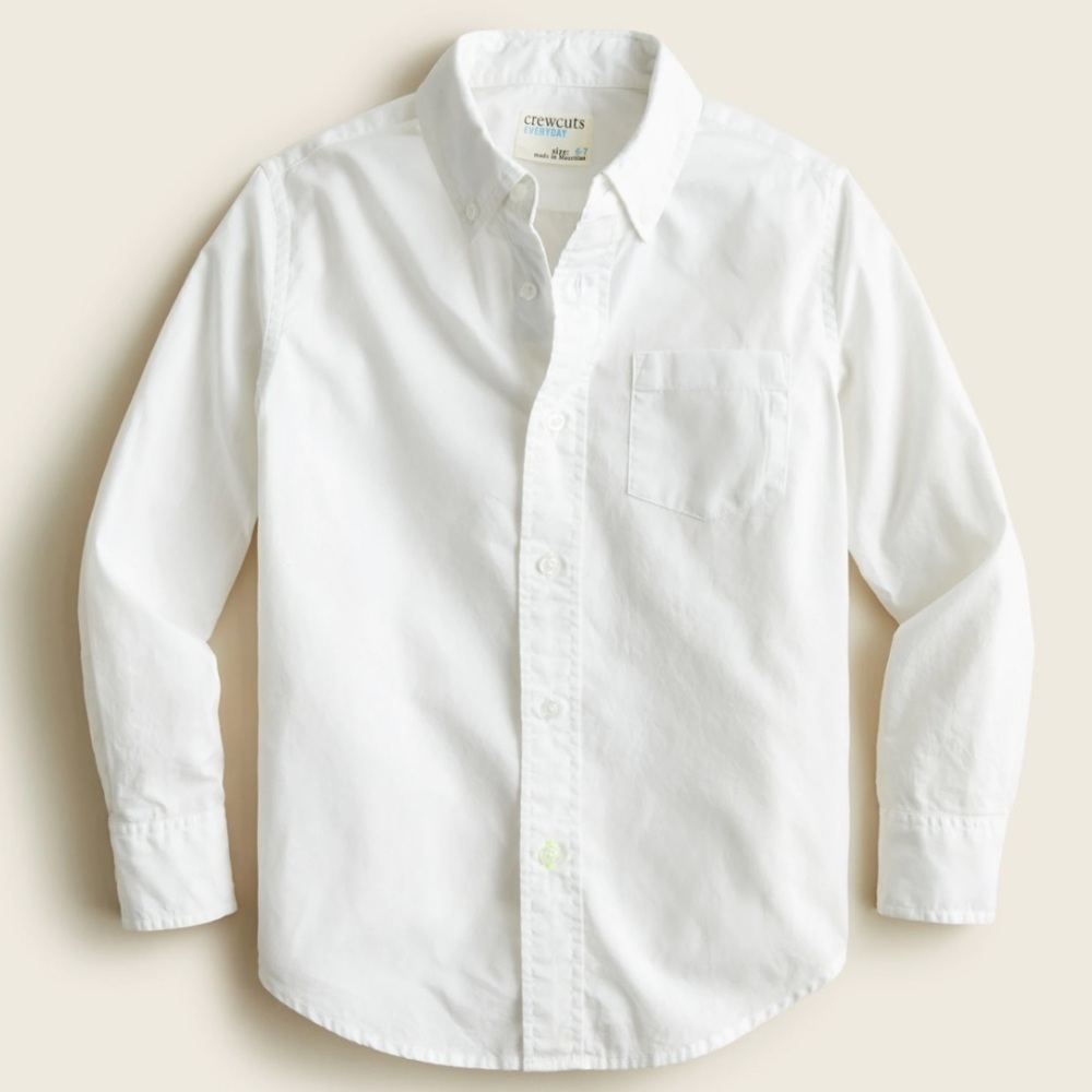 J crew boys secret wash shirt white poplin button down